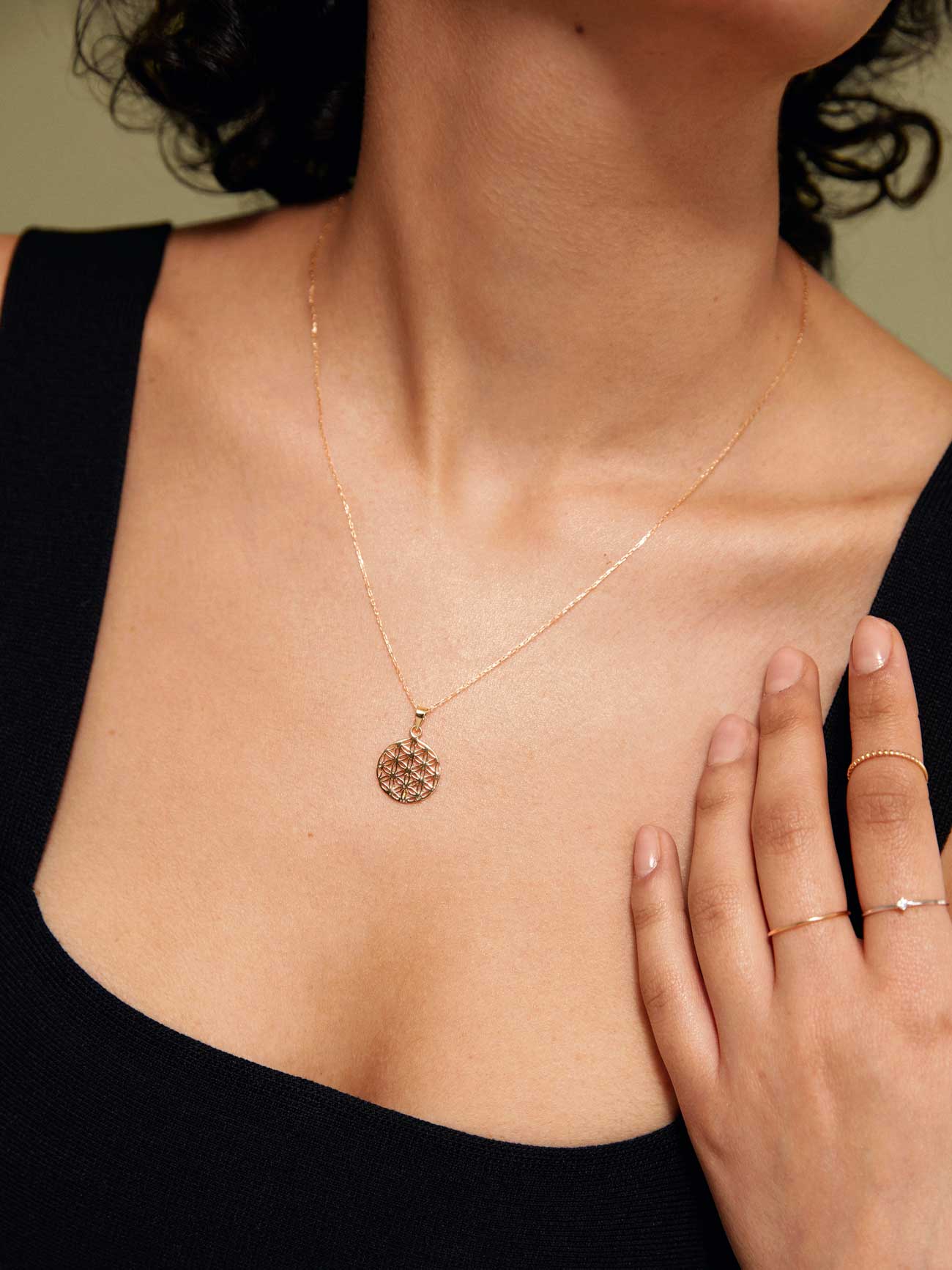 Flower of Life Halskette | 14k Echtgold - Image 3
