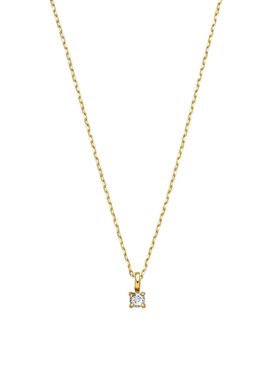 Birthstone Halskette April | 14k Echtgold & Weißer Saphir - Image 6