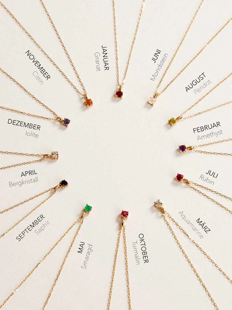 Birthstone Halskette Januar | 14k Echtgold & Granat - Image 4