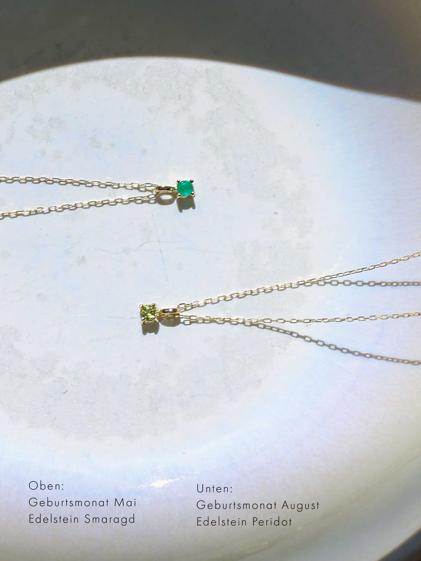 Birthstone Halskette Mai | 14k Echtgold & Smaragd - Image 8
